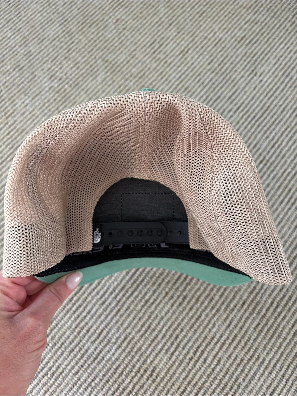 The North Face Green and Tan Trucker Hat with Front Patch